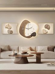 Bộ Tranh Đồng Hồ LED Treo Tường Tối Giản Hiện Đại – Trang Trí Phòng Khách Chung Cư