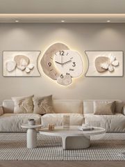 Bộ Tranh Đồng Hồ LED Treo Tường Tối Giản Hiện Đại – Trang Trí Phòng Khách Chung Cư