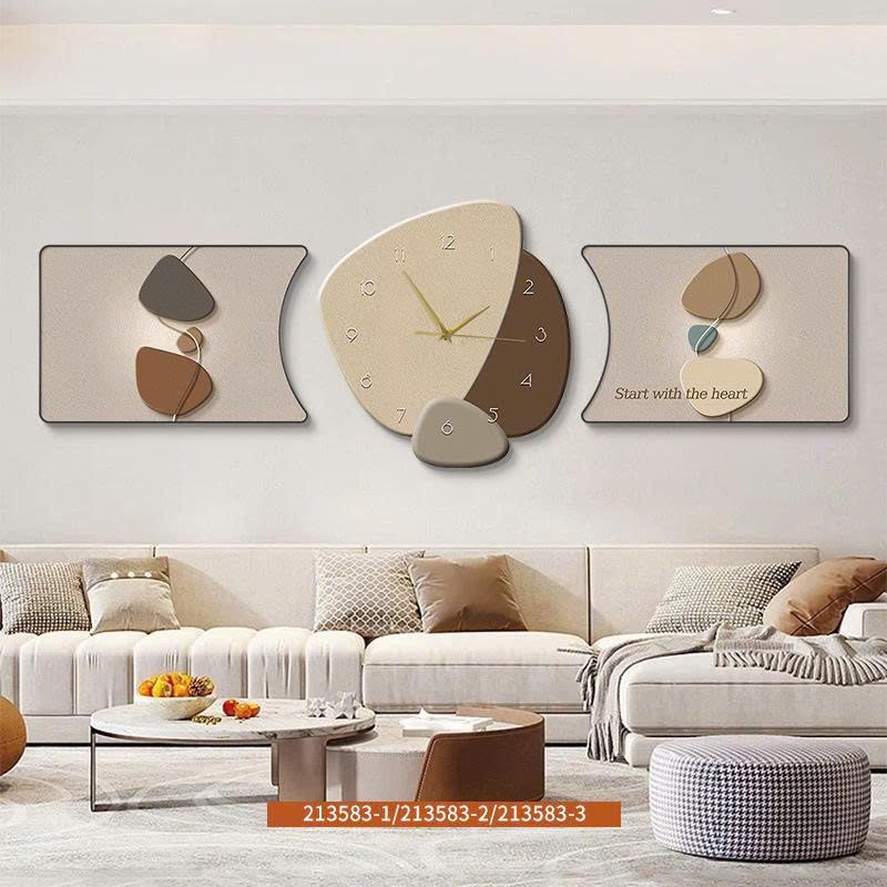 Bộ Tranh Đồng Hồ LED Treo Tường Tối Giản Hiện Đại – Trang Trí Phòng Khách Chung Cư