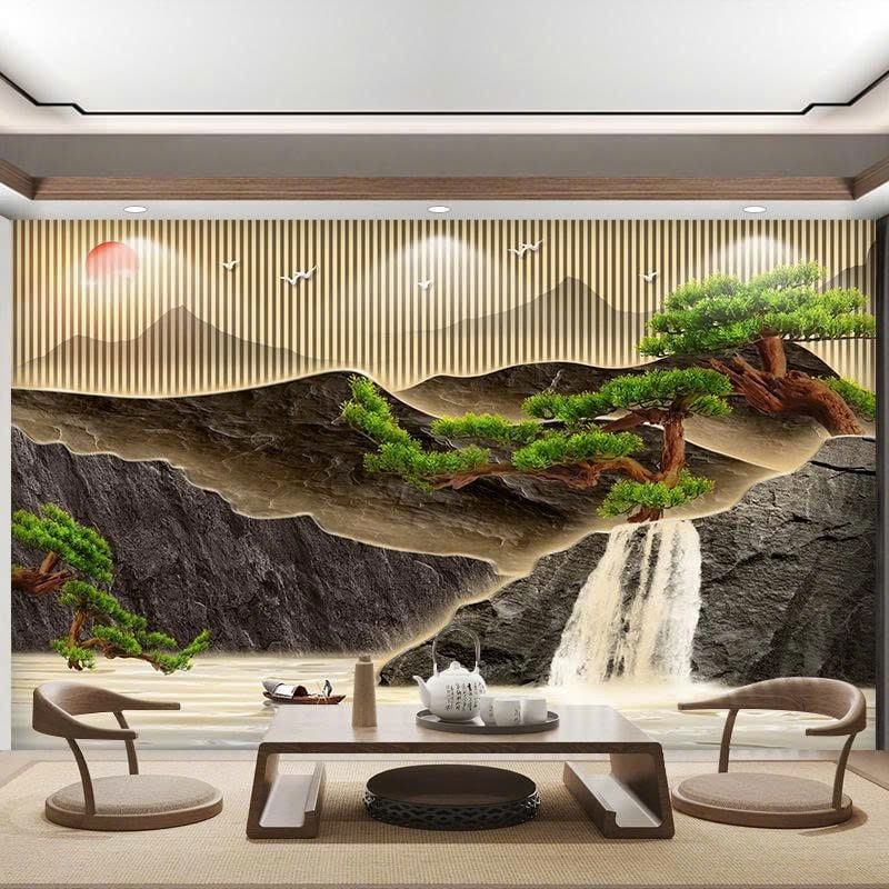 Tranh Dán Tường 3D Sơn Thủy Hữu Tình – Trang Trí Phòng Khách Hiện Đại