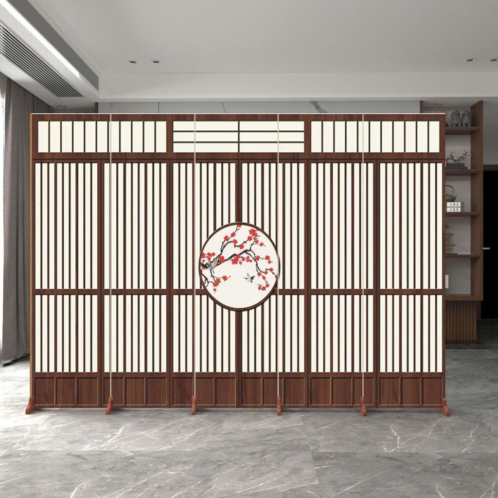 Bình Phong Gỗ Hoa Anh Đào Sơn Thủy – Vách Ngăn Trang Trí Phong Cách Nhật Bản Thanh Lịch