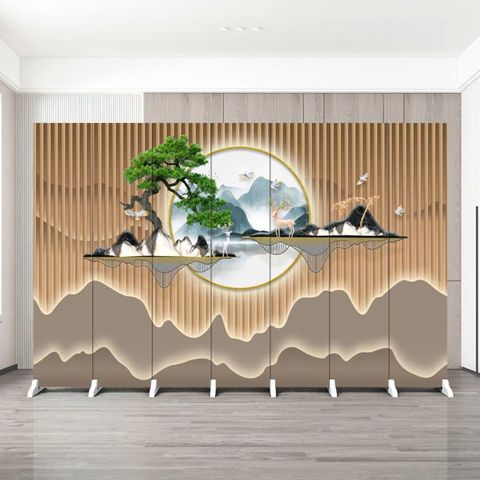 Bình Phong Sơn Thủy Ánh Nguyệt Hiện Đại – Vách Ngăn Trang Trí Cao Cấp Phong Cách Á Đông
