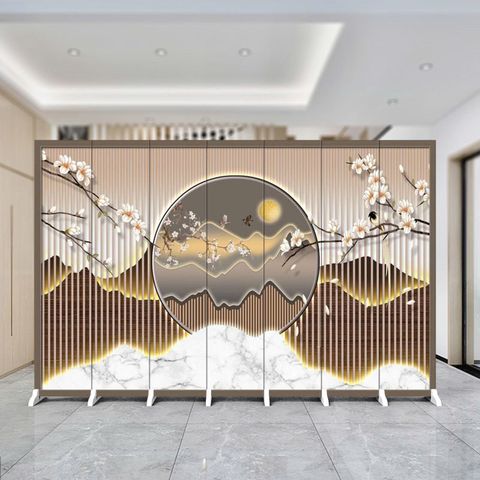 Bình Phong Hoa Anh Đào Nhật Bản Hình Tròn – Vách Ngăn Shoji Trang Trí Không Gian Sang Trọng