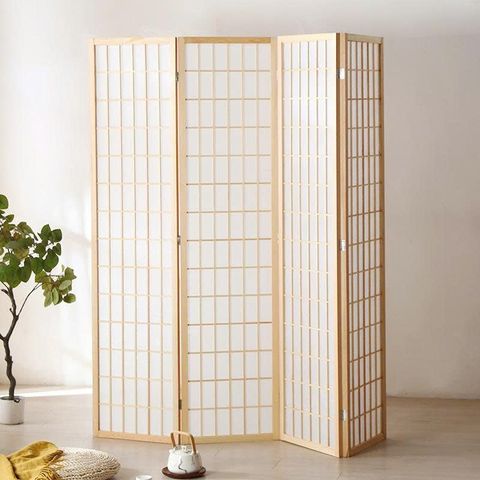 Bình Phong khung gỗ mặt canvas – Vách Ngăn Trang Trí Phong Cách Nhật Bản Tối Giản