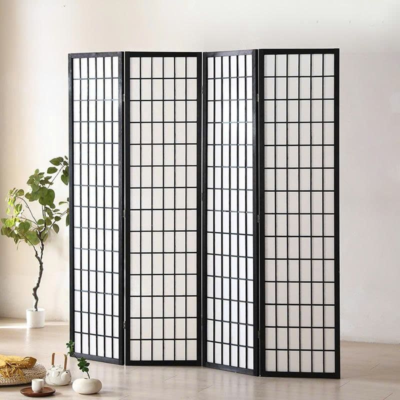 Bình Phong khung gỗ mặt canvas – Vách Ngăn Trang Trí Phong Cách Nhật Bản Tối Giản