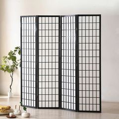 Bình Phong khung gỗ mặt canvas – Vách Ngăn Trang Trí Phong Cách Nhật Bản Tối Giản