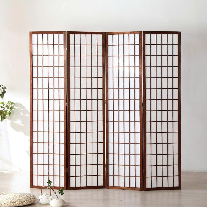 Bình Phong khung gỗ mặt canvas – Vách Ngăn Trang Trí Phong Cách Nhật Bản Tối Giản