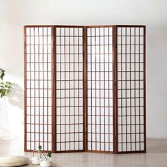 Bình Phong khung gỗ mặt canvas – Vách Ngăn Trang Trí Phong Cách Nhật Bản Tối Giản