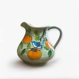  Bình men màu vẽ hoa miệng loe có quai - H24 