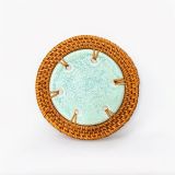  Lót cốc mây phẳng mảnh sứ - D08 