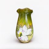  Bình men màu vẽ hoa dáng trụ miệng loe hoa - H24 