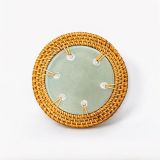  Lót cốc mây phẳng mảnh sứ - D08 