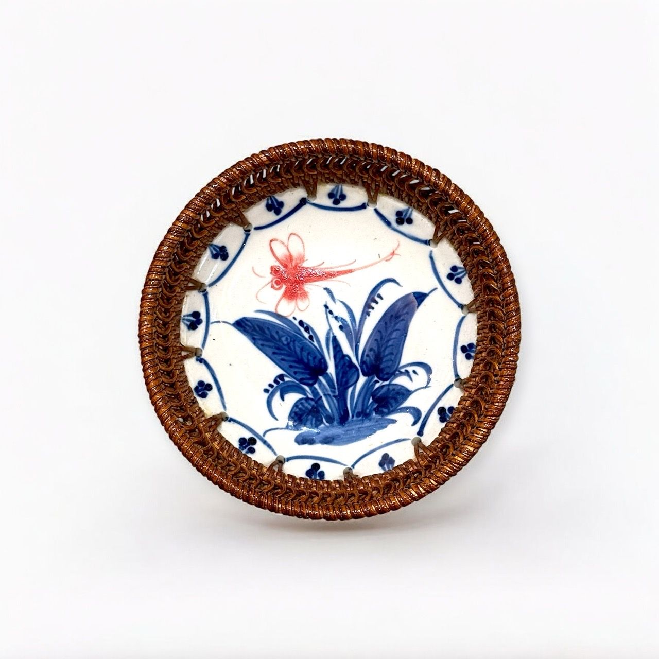  Rổ mây tròn mảnh sứ - D12 