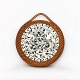  Lót xoong tròn mảnh sứ mây quai - D15 