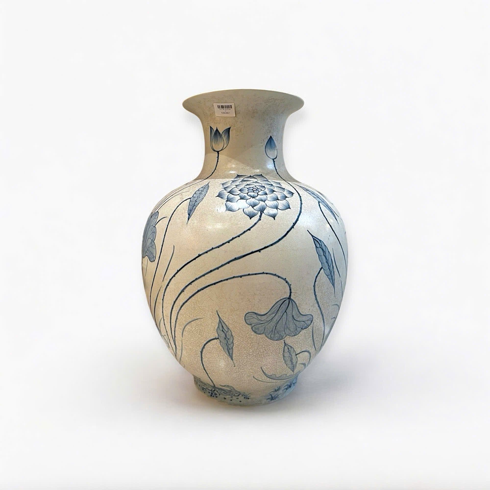  bình men rạn vẽ sen 