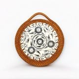  Lót xoong tròn mảnh sứ mây quai - D15 