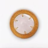  Lót cốc mây phẳng mảnh sứ - D08 