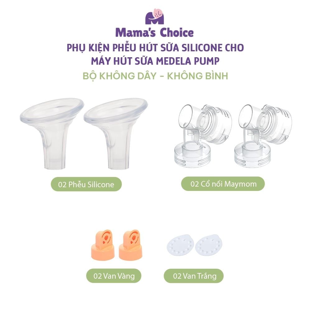 Bộ Phụ Kiện Hút Sữa Phễu Silicone Dùng Cho Máy Medela Pump In Style Advanced, Kiểm Định An Toàn, Hút Sữa Êm Ái Hiệu Quả