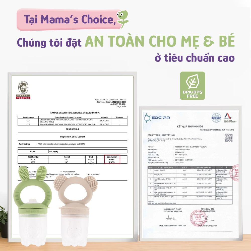 Túi Nhai Ăn Dặm Mama's Choice Cho Bé, Núm Nhai Hoa Quả Chống Hóc, Tặng Kèm 3 Size Núm Phù Hợp Bé Từ 4 Tháng Tuổi