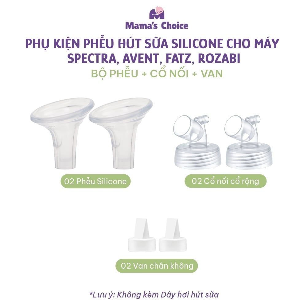 Phụ Kiện Hút Sữa Phễu Silicone Cho Máy Spectra Avent Fazt, Vắt Sữa Êm Ái và Hiệu Quả, Nhiều Lựa Chọn Size