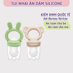 Túi Nhai Ăn Dặm Mama's Choice Cho Bé, Núm Nhai Hoa Quả Chống Hóc, Tặng Kèm 3 Size Núm Phù Hợp Bé Từ 4 Tháng Tuổi