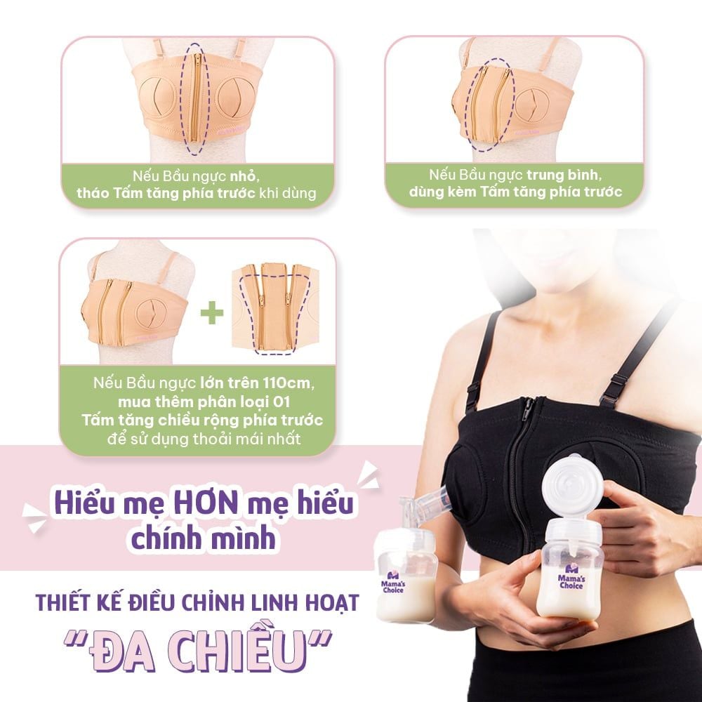 Áo Hút Sữa Rảnh Tay Mama’s Choice, Thiết Kế Công Thái Học, Freesize Phù Hợp Mọi Dáng Mẹ, Co Giãn 4 Chiều, Hút Sữa Êm Ái