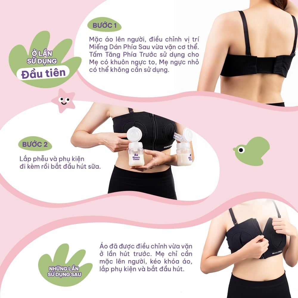 Áo Hút Sữa Rảnh Tay Mama’s Choice, Thiết Kế Công Thái Học, Freesize Phù Hợp Mọi Dáng Mẹ, Co Giãn 4 Chiều, Hút Sữa Êm Ái