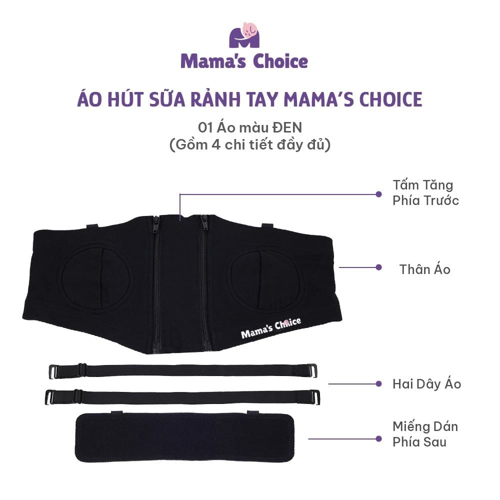 Áo Hút Sữa Rảnh Tay Mama’s Choice, Thiết Kế Công Thái Học, Freesize Phù Hợp Mọi Dáng Mẹ, Co Giãn 4 Chiều, Hút Sữa Êm Ái
