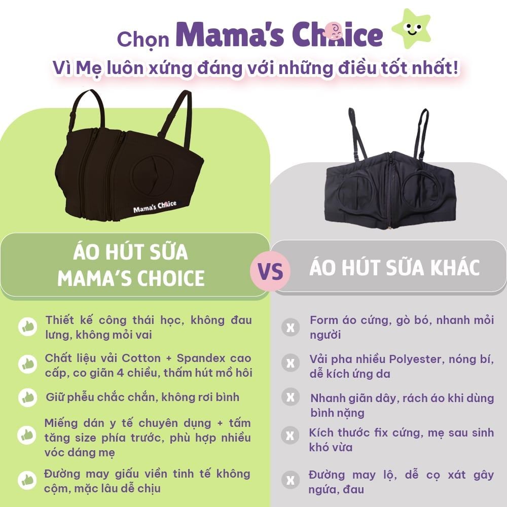 Áo Hút Sữa Rảnh Tay Mama’s Choice, Thiết Kế Công Thái Học, Freesize Phù Hợp Mọi Dáng Mẹ, Co Giãn 4 Chiều, Hút Sữa Êm Ái