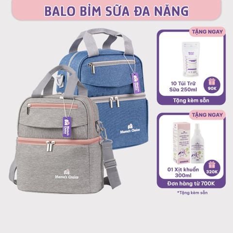Balo Bỉm Sữa Mama’s Choice, Giữ Lạnh Sữa Mẹ Lên Đến 14h, Giữ Ấm Thức Ăn Cho Mẹ và Bé, Thiết Kế Thời Trang