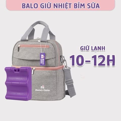 Balo Bỉm Sữa Giữ Nhiệt Mama’s Choice Đa Năng, Giữ Nhiệt Bình Sữa, Đựng Đồ Cho Mẹ Bé, Thiết Kế 2 Tầng, Chất Liệu Cao Cấp