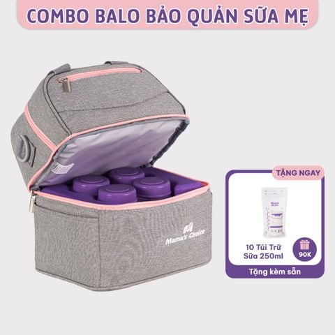 Combo Balo Bảo Quản Sữa Mẹ Mama’s Choice, Trọn Bộ Giữ Nhiệt Bình Sữa Đa Năng, Đựng Đồ Cho Mẹ Bé, Giữ Lạnh Lên Tới 14 Giờ