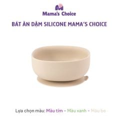 Bộ Ăn Dặm Cho Bé Thương Hiệu Mama's Choice, Combo Bát-Khay-Yếm-Thìa-Cốc Silicone Cao Cấp