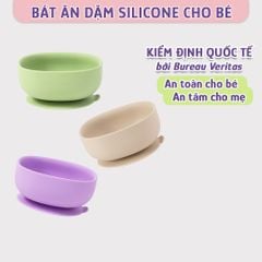 Bát Ăn Dặm Silicone Mama's Choice Cao Cấp, Đế Hít Chống Trượt Đổ Giúp Bé Ăn Dặm Dễ Dàng, Kiểm Định An Toàn Quốc Tế