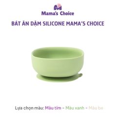 Bộ Ăn Dặm Cho Bé Thương Hiệu Mama's Choice, Combo Bát-Khay-Yếm-Thìa-Cốc Silicone Cao Cấp
