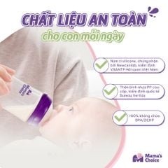 Bình Sữa Cổ Rộng PP Mama’s Choice 180ml 240ml, Núm Ti Siêu Mềm Mô Phỏng Núm Ti Mẹ, Kết Hợp Van Chống Sặc An Toàn