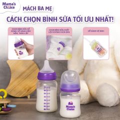 Bình Sữa Cổ Rộng PP Mama’s Choice 180ml 240ml, Núm Ti Siêu Mềm Mô Phỏng Núm Ti Mẹ, Kết Hợp Van Chống Sặc An Toàn