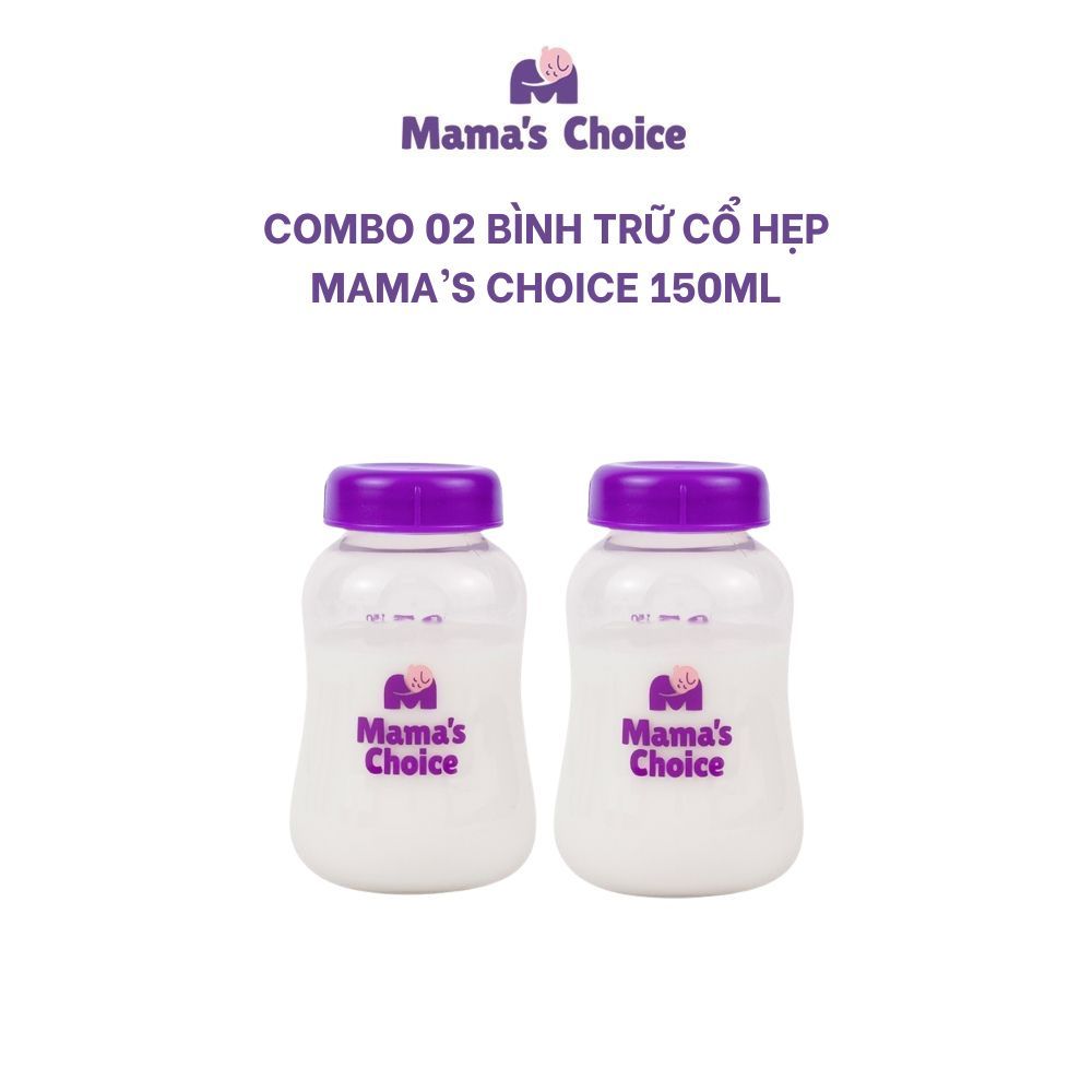 Bình Trữ Sữa Cổ Hẹp Mama's Choice 150ml–240ml, Bình Đựng Sữa Tương Thích Máy Hút Sữa Medela, Unimom, Real Bubee, Ameda