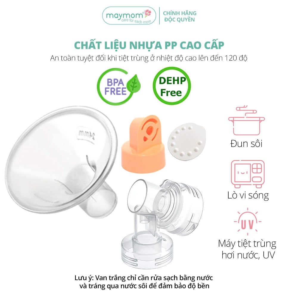 Bộ Phụ Kiện Máy Hút Sữa Medela Swing Thương Hiệu Maymom, Phễu Size Từ 10-32mm