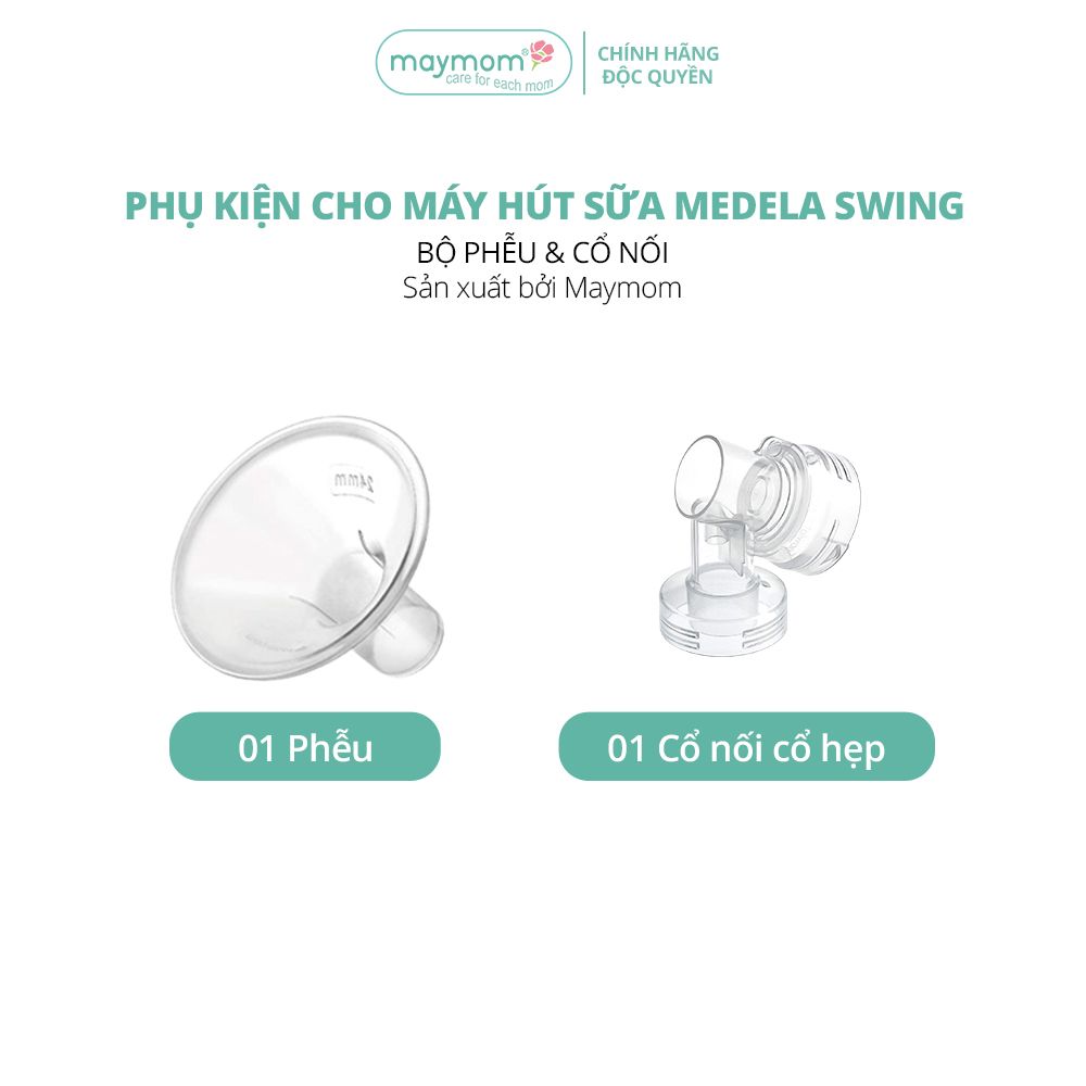 Bộ Phụ Kiện Máy Hút Sữa Medela Swing Thương Hiệu Maymom, Phễu Size Từ 10-32mm