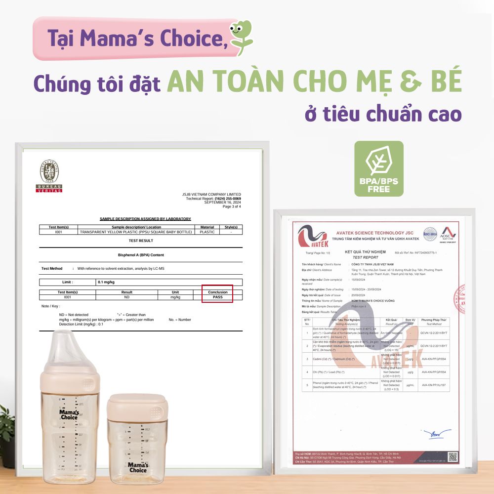 Nắp Bình và Núm Ti Bình Sữa PPSU Cap Cấp Mama's Choice Nhiều Phân Loại Núm