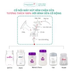 Cổ Nối Máy Hút Sữa Cổ Rộng 3 Chi Tiết Thương Hiệu Maymom, Tương Thích Máy Spectra, Avent, Fazt, Rozabi