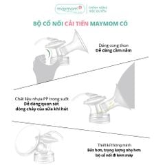 Cổ Nối Máy Hút Sữa Cổ Rộng 3 Chi Tiết Thương Hiệu Maymom, Tương Thích Máy Spectra, Avent, Fazt, Rozabi