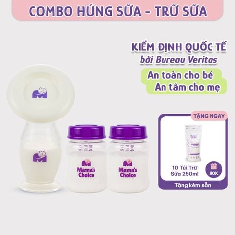 Cốc Hứng Sữa Bình Trữ Sữa Mama's Choice, Combo Hứng Sữa Trữ Sữa Tiện Lợi Cho Mẹ, Kiểm Định An Toàn Cho Bé