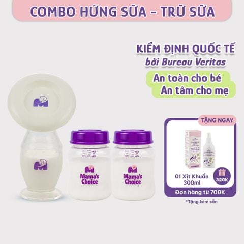 Cốc Hứng Sữa Bình Trữ Sữa Mama's Choice, Combo Hứng Sữa Trữ Sữa Tiện Lợi Cho Mẹ, Kiểm Định An Toàn Cho Bé
