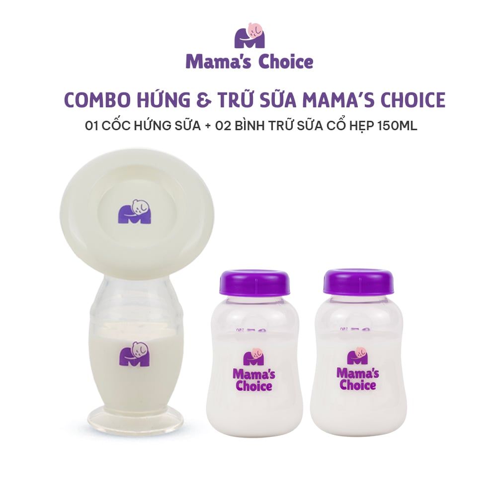 Cốc Hứng Sữa Bình Trữ Sữa Mama's Choice, Combo Hứng Sữa Trữ Sữa Tiện Lợi Cho Mẹ, Kiểm Định An Toàn Cho Bé