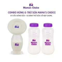 Cốc Hứng Sữa Bình Trữ Sữa Mama's Choice, Combo Hứng Sữa Trữ Sữa Tiện Lợi Cho Mẹ, Kiểm Định An Toàn Cho Bé