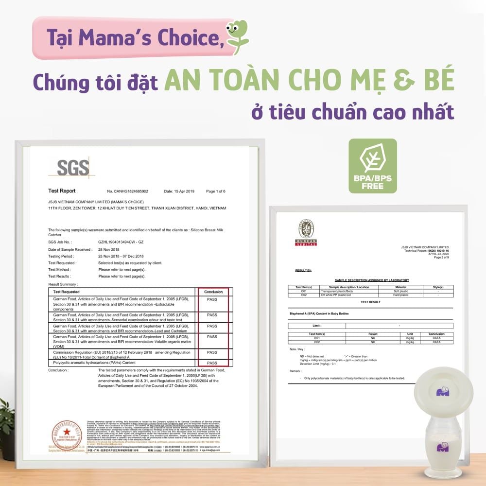 Cốc Hứng Sữa Mama’s Choice, Hút Sữa Rảnh Tay, Chất Liệu Silicone Cao Cấp, Chứng Nhận An Toàn FDA (1 Cốc)