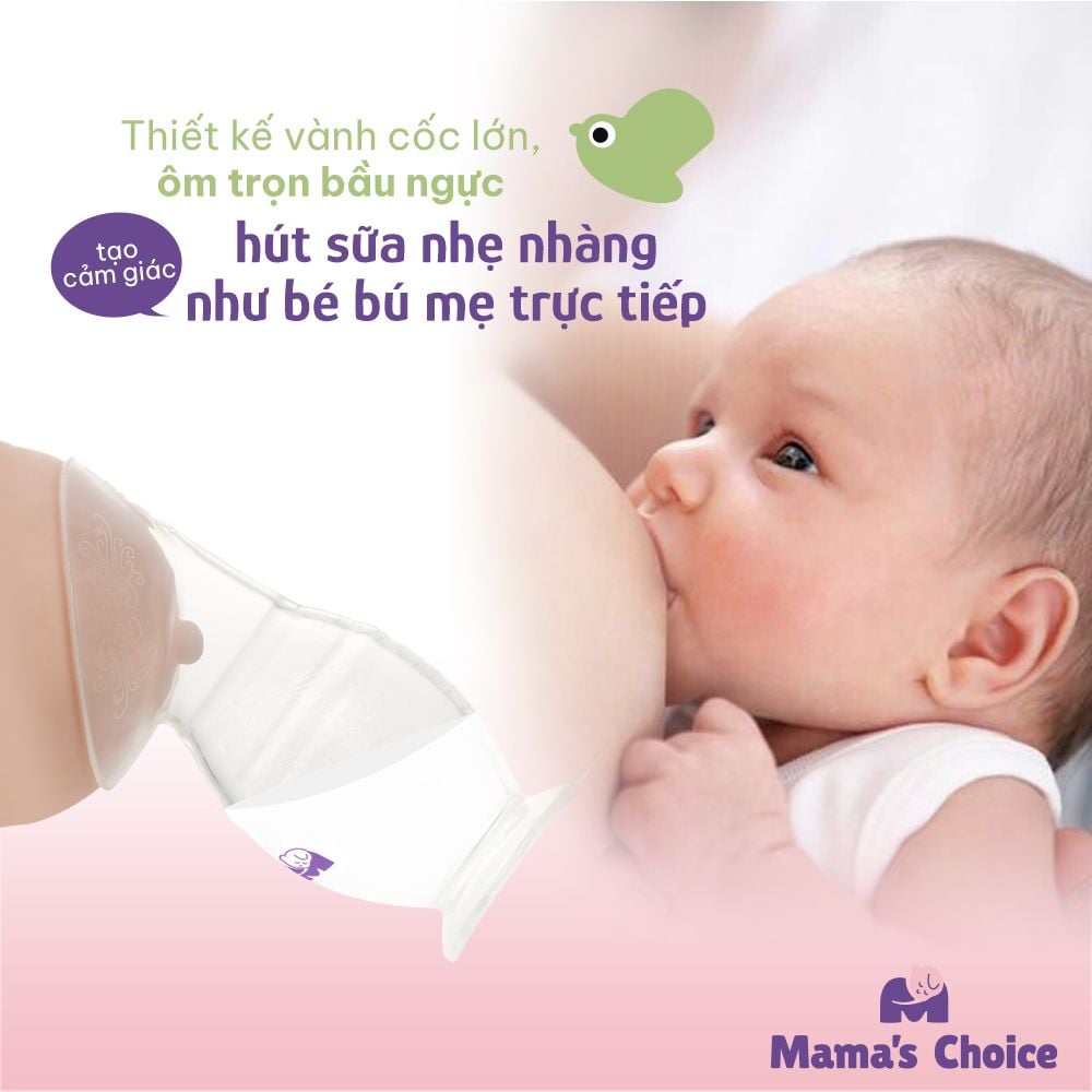 Cốc Hứng Sữa Mama’s Choice, Hút Sữa Rảnh Tay, Chất Liệu Silicone Cao Cấp, Chứng Nhận An Toàn FDA (1 Cốc)