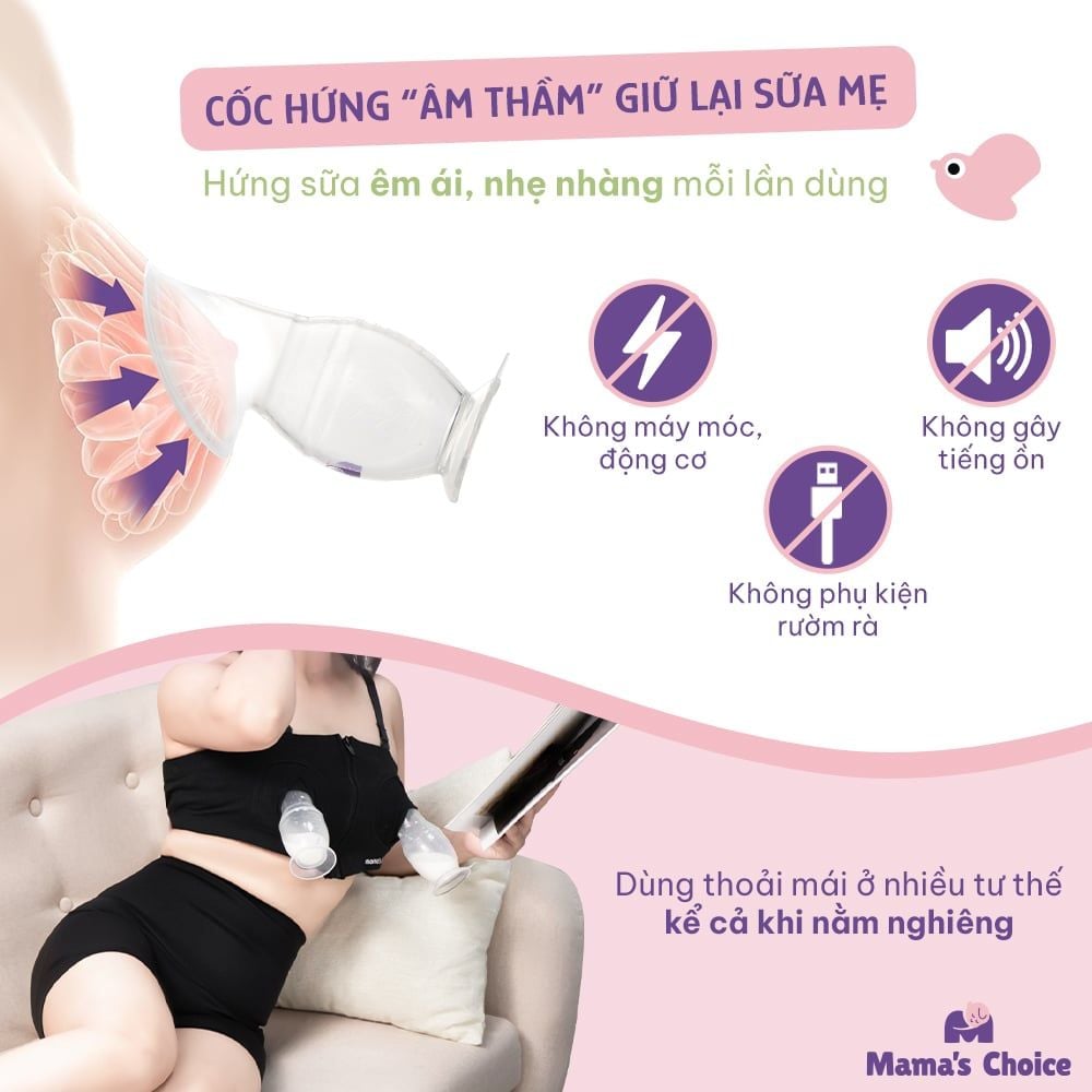 Combo Cốc Hứng Sữa, Phễu Hứng Sữa và Lót Thấm Sữa Mama's Choice, Tiện Lợi Tiết Kiệm Cho Mẹ Bầu và Sau Sinh